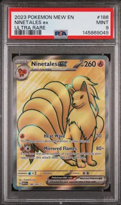 Pokemon Ninetales EX TCG Full Art Rare Card 186/165 Scarlet & Violet 151 Psa 9 - Image 1