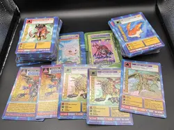 135 Cards 1999 Upper Deck and Bandai Base Set Digimon Trading Card Lot Holo Rare - Image 1
