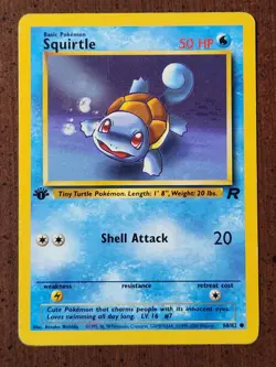 🔥🔥1st Edition Squirtle Team Rocket Pokemon Card 68/82 Common HP #2🔥🔥 - Image 1