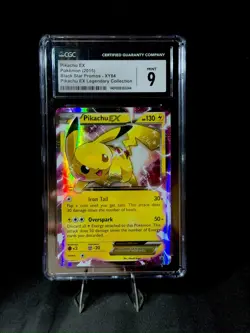Pikachu EX XY84 CGC 9 Mint + 2015 Black Star Promo Pokemon Card - Image 1