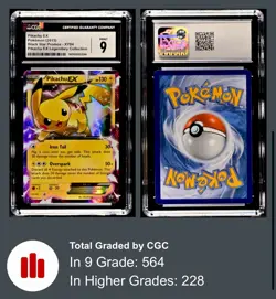 Pikachu EX XY84 CGC 9 Mint + 2015 Black Star Promo Pokemon Card - Image 3