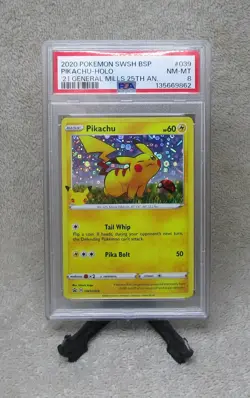 PSA GRADED 2020 Pokemon PIKACHU HOLO GENERAL MILLS Black Star Promo Card A - Image 1