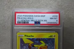 PSA GRADED 2020 Pokemon PIKACHU HOLO GENERAL MILLS Black Star Promo Card A - Image 2