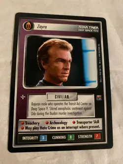 Star Trek CCG 1E Dominion ZAYRA Rare Card NEVER PLAYED - Image 1
