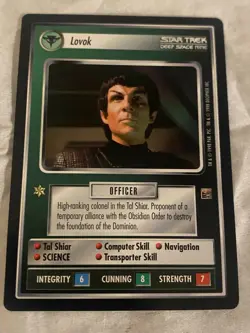 Star Trek CCG 1E Dominion LOVOK Rare Card NEVER PLAYED - Image 1
