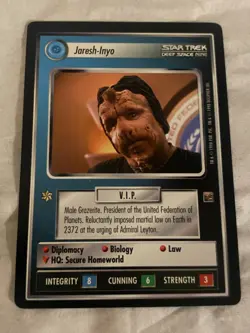 Star Trek CCG 1E Dominion JARESH-INYO Rare Card NEVER PLAYED - Image 1