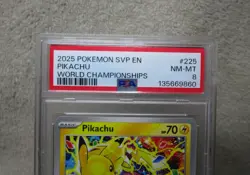 PSA GRADED 2025 Pokemon PIKACHU World Championships Black Star Promo Card #225 - Image 2