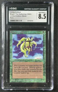 LIVING ARTIFACT CGC 8.5 1993 MAGIC: THE GATHERING MTG BETA #NNO RARE 128 - Image 1