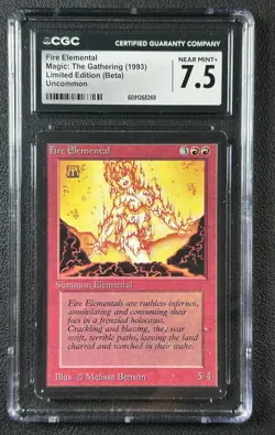 FIRE ELEMENTAL CGC 7.5 1993 MAGIC: THE GATHERING MTG BETA #NNO UNCOMMON 269 - Image 1