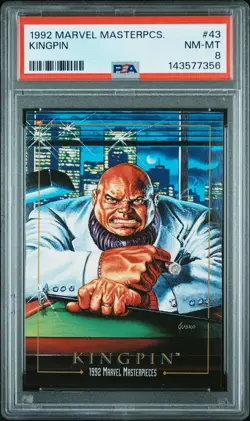 1992 MARVEL MASTERPIECES #43 KINGPIN PSA 8 - Image 1