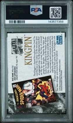 1992 MARVEL MASTERPIECES #43 KINGPIN PSA 8 - Image 2