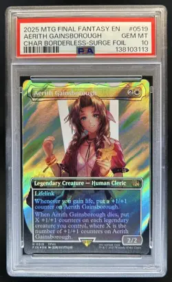 2025 Magic MTG Final Fantasy Aerith Gainsborough Surge Foil Rare #0519 PSA 10 - Image 1