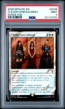 2025 MTG FINAL FANTASY COMMANDER SURGE FOIL #0236 CLEVER CONCEALMENT PSA 9 - Image 1