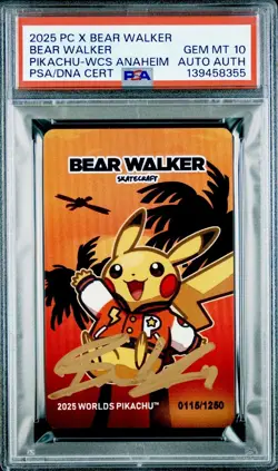 PSA 10 Pokemon World Championships 2025 Bear Walker Skateboard Card Auto - Image 1