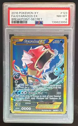 139823956 Gyarados EX 2016 Pokemon XY BREAKpoint #123 PSA 8 - Image 1
