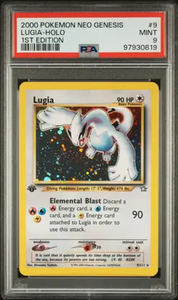 2000 Pokemon Neo Genesis Lugia-Holo #9 MINT PSA 9 1st Edition - Image 1