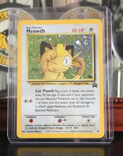 Pokemon WOTC Black Star Promo - Meowth - Game Boy Promo #10 Holo Shiny - Image 1