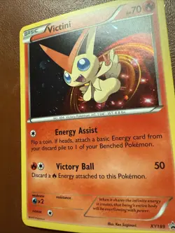 Victini XY189 Black Star Promo PERFECT SWIRL Holo NM Pokemon Card English - Image 2