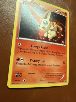 Victini XY189 Black Star Promo PERFECT SWIRL Holo NM Pokemon Card English - Image 3