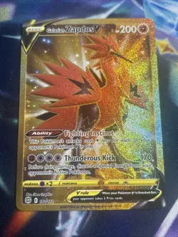 Galarian Zapdos V 182/172 Brilliant Stars Full Art Secret Rare Pokemon Card NM - Image 1