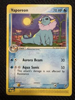 Pokemon TCG Vaporeon EX Sandstorm Card 25/100 Rare Card Near Mint Condition - Image 1