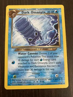 Dark Omanyte 37/105 Neo Destiny Rare Vintage Pokemon Card Omanite Omanyt - Image 1