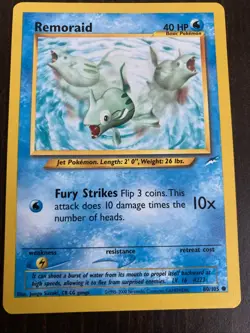Remoraid 50/64 Neo Revelation Rare Vintage Pokemon Card - Image 1