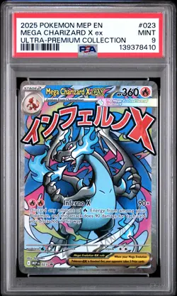 2025 POKEMON MEP ULTRA-PREMIUM COLLECTION #023 MEGA CHARIZARD X EX PSA 9 - Image 1