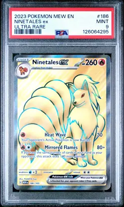 2023 POKEMON MEW EN-151 ULTRA RARE #186 NINETALES EX PSA 9 - Image 1