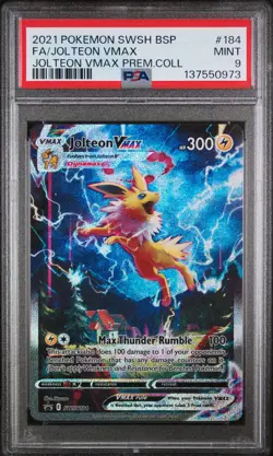 2021 POKEMON SWSH PREMIUM COLLECTION #184 FULL ART/JOLTEON VMAX PSA 9 - Image 1
