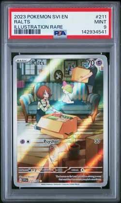 2023 POKEMON SVI EN-SCARLET & VIOLET ILLUSTRATION RARE #211 RALTS PSA 9 - Image 1