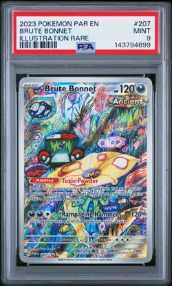 2023 POKEMON PAR EN-PARADOX RIFT ILLUSTRATION RARE #207 BRUTE BONNET PSA 9 - Image 1