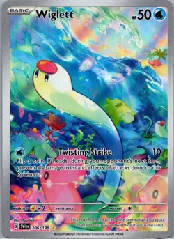 Wiglett 206/198 Illustration Rare Scarlet & Violet Pokemon Near Mint - Image 1