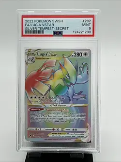 2022 POKEMON SWORD & SHIELD SILVER TEMPEST SECRET FULL ART/LUGIA VSTAR 202 PSA 9 - Image 1