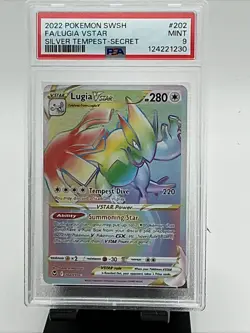 2022 POKEMON SWORD & SHIELD SILVER TEMPEST SECRET FULL ART/LUGIA VSTAR 202 PSA 9 - Image 5