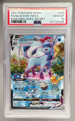 5425 Glaceon VMAX 2021 Pokemon Sword & Shield Evolving Skies #209 PSA 10 - Image 1