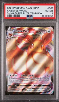 Pokemon TCG Eevee VMAX SWSH087 Black Star Promo PSA 8 - Image 1