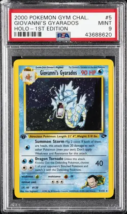2000 POKEMON GYM CHALLENGE HOLO-1ST ED #5 GIOVANNI'S GYARADOS PSA 9 - Image 1