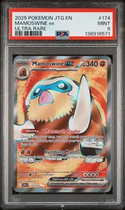 MAMOSWINE ex 174/159 Ultra Rare Pokemon Journey Together PSA 9 Mint *mv - Image 1