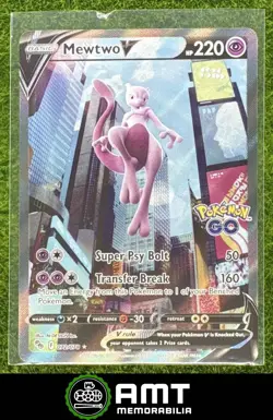 Mewtwo V 2022 Pokemon Sword & Shield GO #072/078 Rare - Image 1