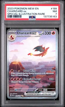 2023 POKEMON MEW EN 151 CHARIZARD EX SPECIAL ILLUSTRATION RARE #199 PSA 7 NM - Image 1