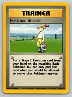 Pokemon Breeder Rare Normal Base Set 076/102 LP Pokemon TCG - Image 1