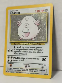 Pokemon TCG Chansey 3/102 Base Set Holo Rare HP - Image 2