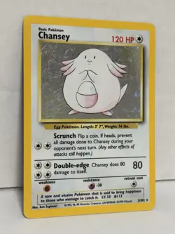 Pokemon TCG Chansey 3/102 Base Set Holo Rare HP - Image 3