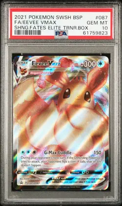 2021 Pokemon Swsh Black Star Promo #087 Eevee Vmax PSA 10 - Image 1