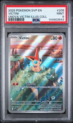 2025 POKEMON SVP EN-SV BLACK STAR PROMO #208 VICTINI PSA 9 - Image 1