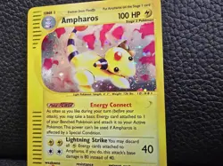 2002 Pokemon Expedition Ampharos Holo 2/165 E-Reader WITH SWIRL - NM-LP - Image 1