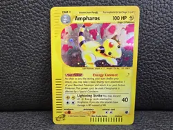 2002 Pokemon Expedition Ampharos Holo 2/165 E-Reader WITH SWIRL - NM-LP - Image 2