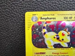 2002 Pokemon Expedition Ampharos Holo 2/165 E-Reader WITH SWIRL - NM-LP - Image 4