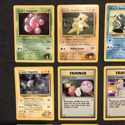 Vintage Pokemon Gym Heroes lot of 8 TCG Blaine Sabrina Poliwag WoTC LP - Image 3